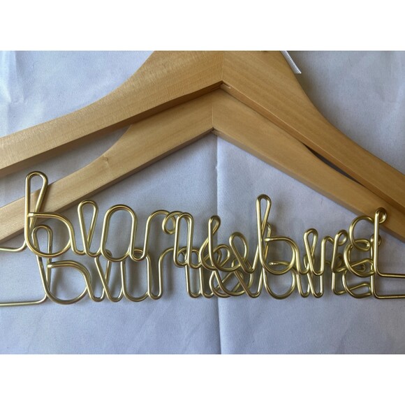 Set of 2 Hanger Natural Wood, Wooden and Wire Hangers for Dresses - Picture 2 of 3